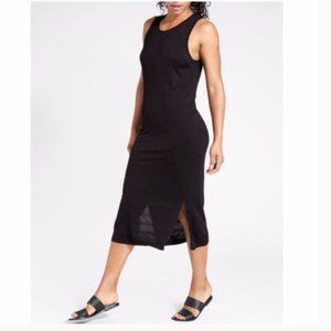 Athleta Black Seamless Laser Cut Midi Dress - S